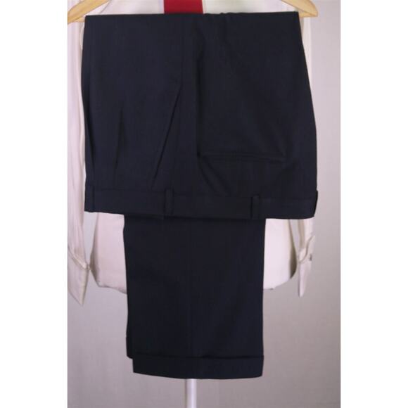 Ying Tai Ltd Bespoke Navy Blue Wool Fleece 2-Btn Handmade Suit 44R - Picture 9 of 10